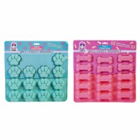 JoJo Modern Pets Set of Dog Bone and Paw Print 3 in 1 Silicone Baking Treat Trays
