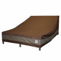 Duck Covers UCE825732 82 in. Duck Covers Ultimate Double Chaise Lounge Cover - Mocha Cappucci