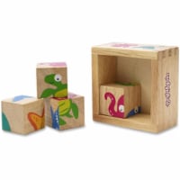 BeginAgain BGAB1301 Buddy Blocks Sea Life - Perfect First Puzzle & Wooden Blocks Toys for Tod