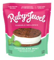 Ruby Jewel® Dark Chocolate Cookie + Fresh Mint Ice Cream Sandwich Perspective: Main