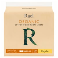 Rael Organic Regular Cotton Cover Panty Liners 20 Count