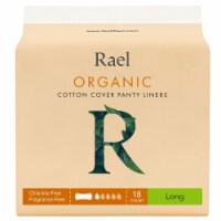 Rael Organic Long Cotton Cover Panty Liners 18 Count