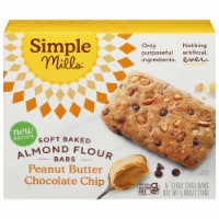Simple Mills® Soft Baked Peanut Butter Chocolate Chip Almond Flour Bars - 5 Count