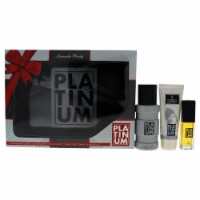 Cosmo Designs Platinum 3.4oz EDT Spray, 0.5oz EDT Spray, 1.7oz After Shave Balm 3 Pc Gift Set