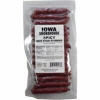 Iowa Smokehouse & Preferred Wholesale 253855 8 oz Spicy Flavor Beef Stick Stubbies - Pack of
