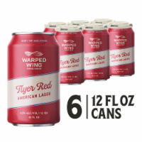 Warped Wing Flyer Red American Lager Craft Beer 6-Pack Cans Perspective: Main