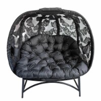 Flowerhouse FHPC400-BF Cozy Pumpkin Loveseat, Butterfly Black