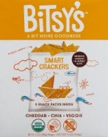Bitsy's Brainfood Smart Crackers Cheddar Chia Veggie Pouches 5 Count Perspective: Main