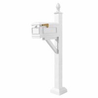 QualArc WESRE-SC2S3-WHT Westhaven Sign System with Square Collar Base & Pineapple Finial, Whi