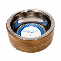 JoJo Modern Pets Stainless Steel Dog Bowl with Cylindrical Mango Wood Holder