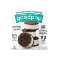 Goodpop® Dairy Free Oatmilk Chocolate Vanilla Ice Cream Sandwiches Perspective: Main