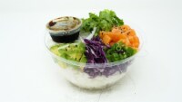 Yummi Sushi Salmon White Rice Japanese Dressing Poke Bowl Perspective: Main