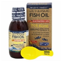 Wiley's Finest Wild Alaskan Fish Oil For Kids! Plus Multivitamin Natural Mango Peach Flavor Liquid