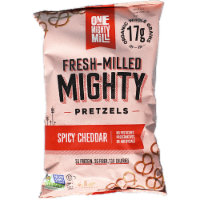 One Mighty Mill Spicy Cheddar Pretzels Perspective: Main