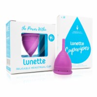 Lunette Menstrual Cup Violet Model 1 with BONUS FREE Cup Wipes