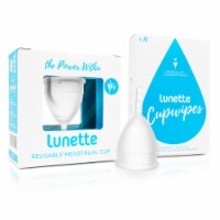 Lunette Menstrual Cup Clear Model 1 with BONUS FREE Cup Wipes