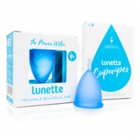 Lunette Menstrual Cup Blue Model 2 with BONUS FREE Cup Wipes