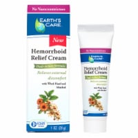 Earth's Care Hemorrhoid Relief Cream, Dual Action with Witch Hazel and Menthol, 1 OZ. (28 g)
