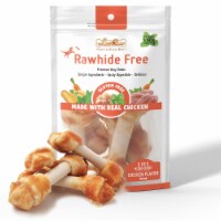 LuvChew Rawhide Free Knotted Bones with Chicken Flavor - Medium