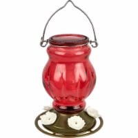 Nature's Way Antique Gravity Hummingbird Feeder - Crimson Carnation Perspective: Main