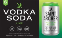 Saint Archer Brewing Company Lime Vodka Soda Ready to Drink Cocktail Perspective: Main