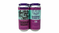 Cheboygan Brewing Blackberry Blonde Ale Beer Cans Perspective: Main