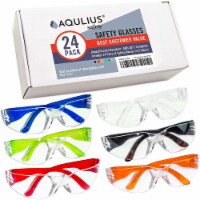 24 Pack of Safety Glasses (Protective Goggles 6 Colors) Anti-Fog Crystal Clear Eye Protection