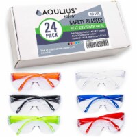 24 Pack of Kids Safety Glasses (24 Protective Goggles 6 Colors) Crystal Clear Eye Protection