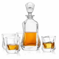 Aurora Whiskey Decanter Set with 4 Glasses, Set of 5