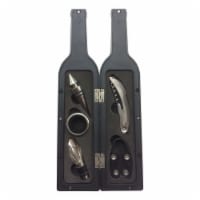 Clos Du Mirage Plastic & Steel Wine Opener Gift Set, Black & Silver