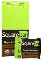 Square Organics Protein Bar Gluten Free Chocolate Coated Crunch Perspective: front