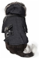 Pet Life Ruff-Choppered Denim Fashioned Wool Pet Coat
