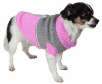 Pet Life Snow Flake Cable-Knit Ribbed Fashion Turtle Neck Dog Sweater