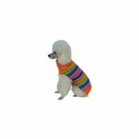 Pet Life SW7RBXS Tutti-Beauty Rainbow Heavy Cable Knit Turtle Neck Dog Sweater, Extra Small