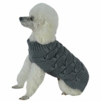 Pet Life Butterfly Stitched Heavy Cable Knitted Fashion Turtle Neck Dog Sweater