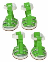 Pet Life Buckle-Supportive Pvc Waterproof Pet Sandals Shoes - Set Of 4