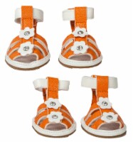 Pet Life Buckle-Supportive Pvc Waterproof Pet Sandals Shoes - Set Of 4