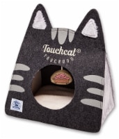 Touchcat Kitty Ears Travel On-The-Go Collapsible Folding Cat Pet Bed House With Toy