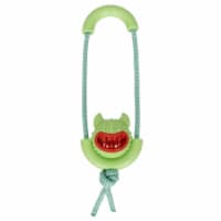 Pet Life Sling-Away Treat Dispensing Launcher With Natural Jute, Squeak Rubberized Dog Toy