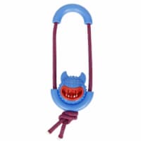 Pet Life Sling-Away Treat Dispensing Launcher With Natural Jute, Squeak Rubberized Dog Toy