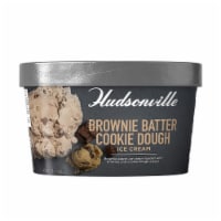 Hudsonville Brownie Batter Cookie Dough Ice Cream Tub Perspective: Main