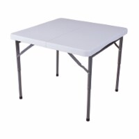 Plastic Development 844FIH Steel Frame Foldable 34-inch Vinyl Card Table, White