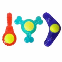 JoJo Modern Pets Tennis ball variety pack- boomerang, squeaker, three prong