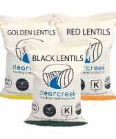 Clear Creek Lentil Pack: Red, Black and Gold Lentils 12 LBS (3 - 4 LBS Bag)