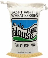 Palouse Brand Soft White Wheat Berries 3 LBS Cotton Drawstring Bag