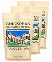 Palouse Brand Chickpeas/Garbanzo Beans, 12 LBS (3 - 4 LB Kraft Re-Sealable Bags)