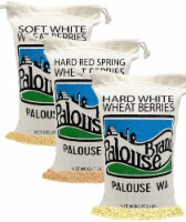 Palouse Brand Bag Bundle: Hard White, Soft White, Hard Red Wheat Berries, 3lbs ea., 9lbs ttl