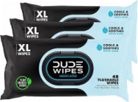 Dude Wipes Unscented XL Flushable Wipes, 6 Flip-Top Packs, 48 Wipes per Pack, 288 Total Wipes