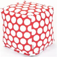 Majestic Home Red Hot Large Polka Dot Small Cube