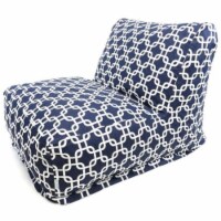 Majestic Home Navy Blue Links Bean Bag Chair Lounger